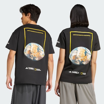 ADIDAS TERREX Functioneel shirt 'National Geographic' in Zwart: voorkant