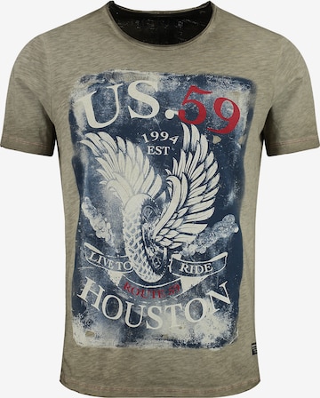 Tricou 'MT HOUSTON' de la Key Largo pe verde: față