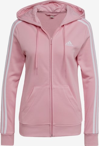 ADIDAS PERFORMANCE Athletic Zip-Up Hoodie in Pink: front
