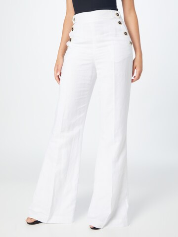 Karen Millen Boot cut Pleated Pants in White: front