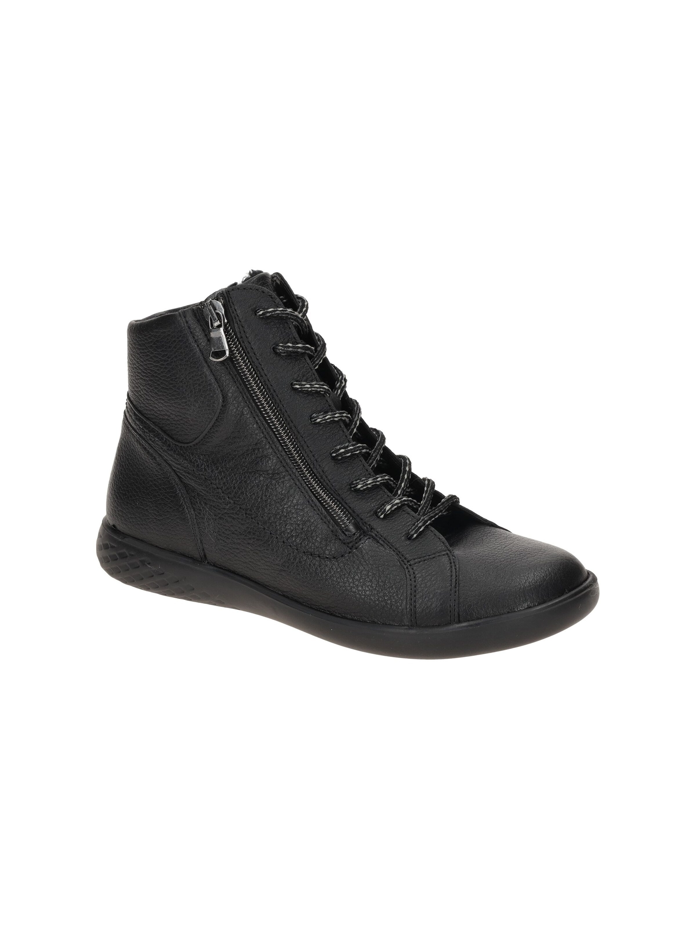 WALDLÄUFER Boots 'Waldläufer Cloe Warmfutter Stiefeletten schwarz H-Weite' in Black: front