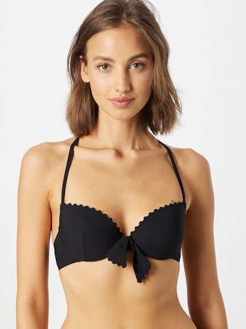 PASSIONATA Push-up Bikini Top in Black: front