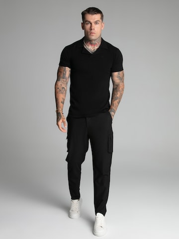 SikSilk Poloshirt 'Revere' in Schwarz