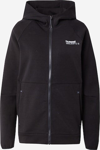 Hummel Sportsweatjacke 'Tech' in Schwarz: Vorderseite