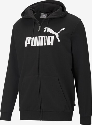 PUMA Sportsweatvest 'Essentials' in Zwart: voorkant