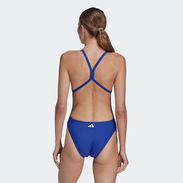 ADIDAS PERFORMANCE Bralette Active Swimsuit '3 Bar Logo Print' in Blue