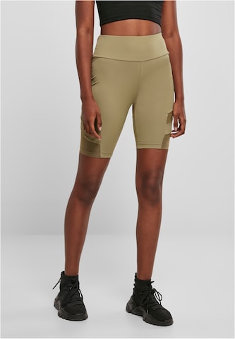 Urban Classics Skinny Leggings in Beige: front