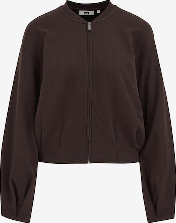 WE Fashion Sweatjacke in Braun: Vorderseite