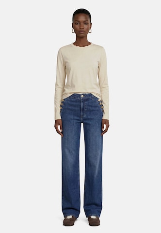 zero Basic Langarm-Shirt unifarben in Beige