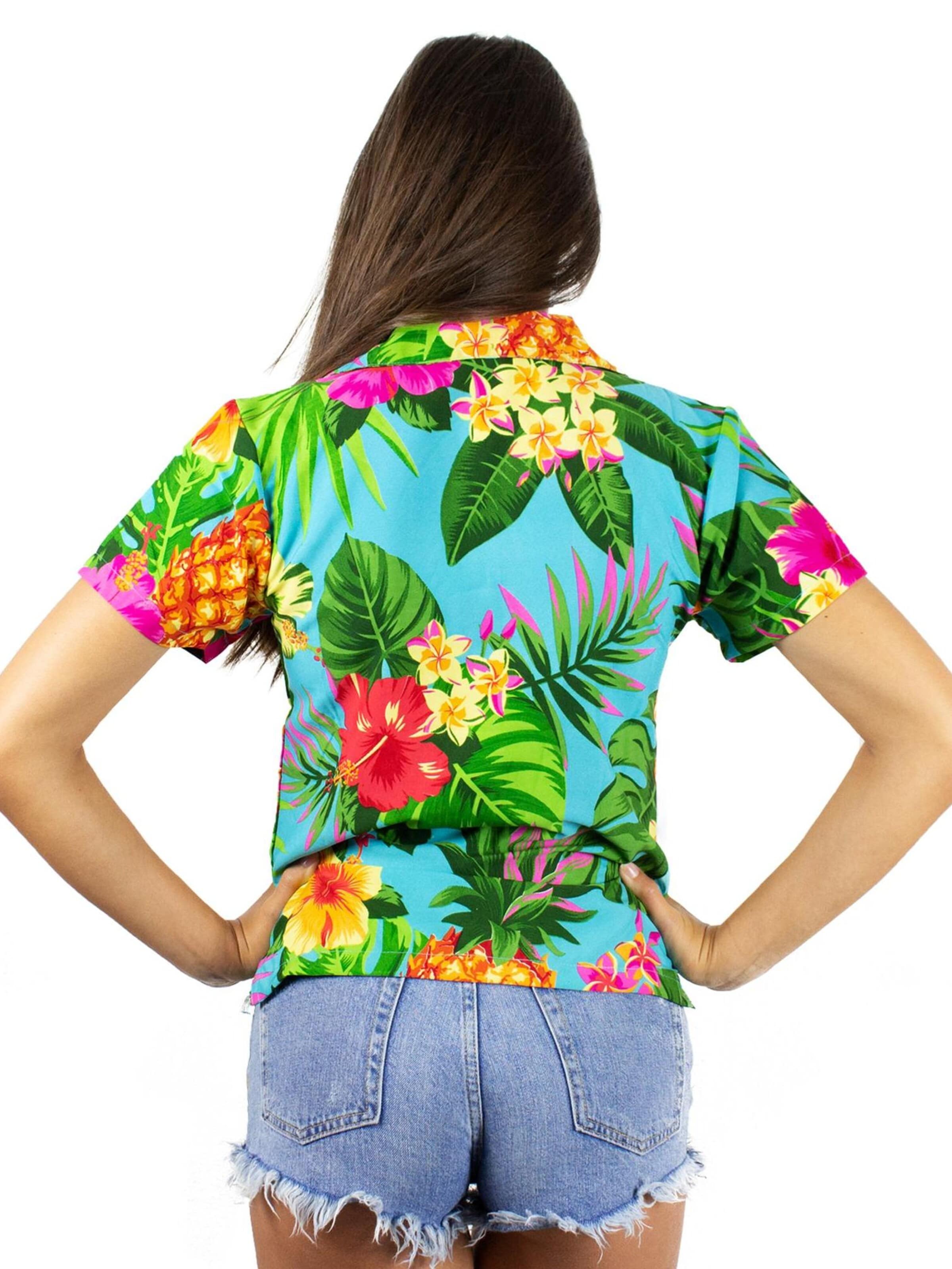 Camicia da donna 'Pineapple' di King Kameha in blu