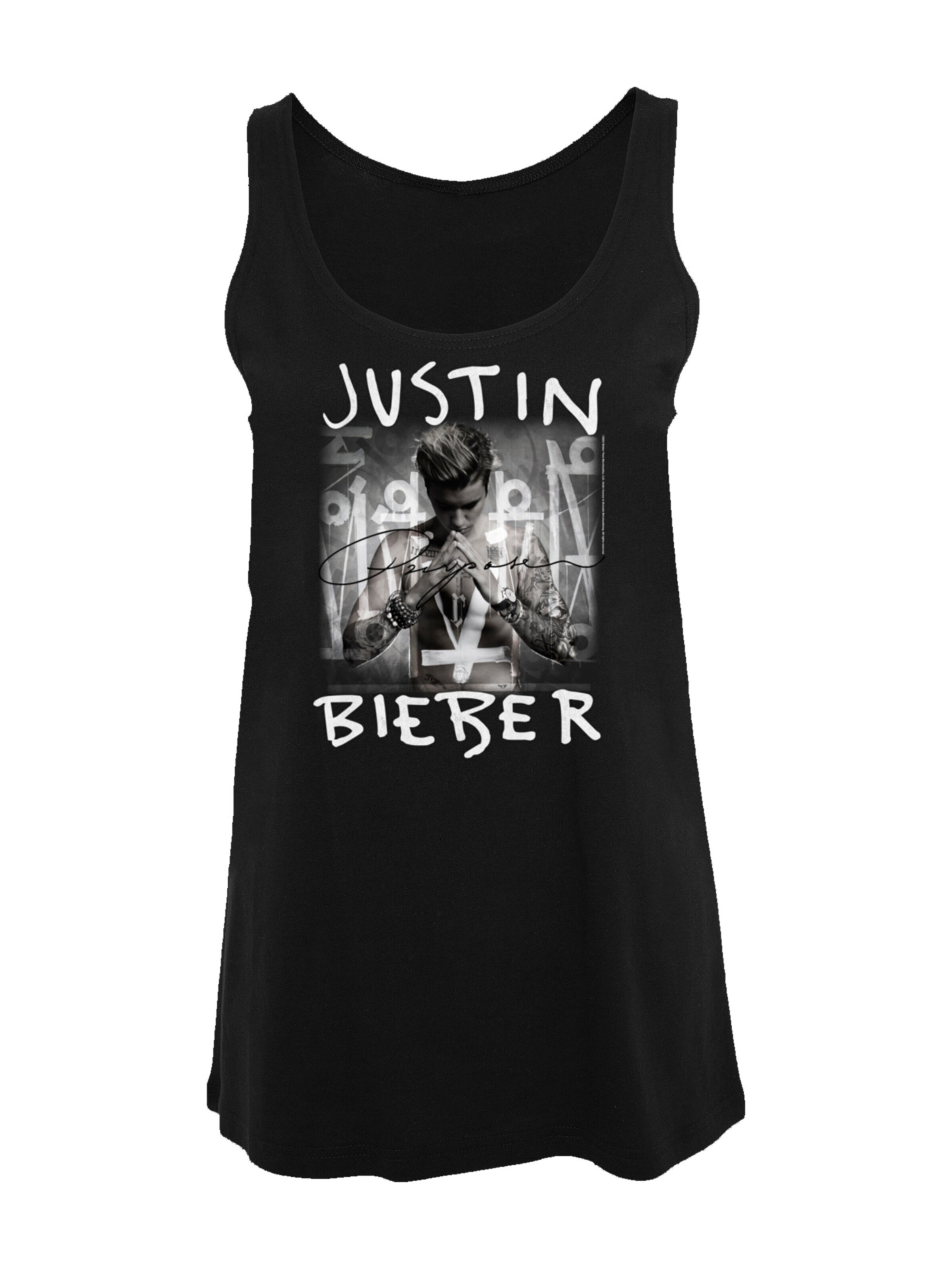 F4NT4STIC Shirt 'Justin Bieber ' in Zwart: voorkant