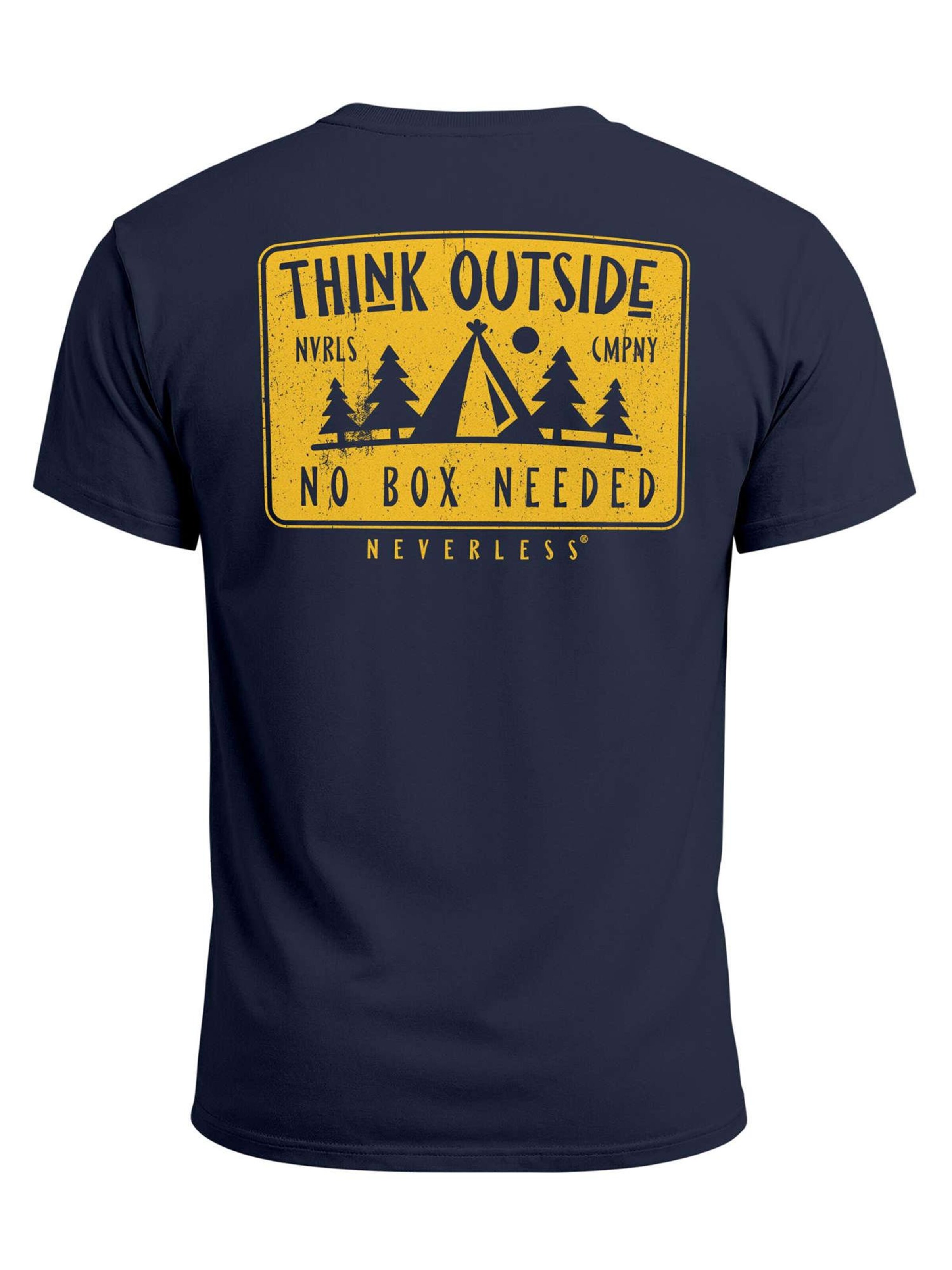 Neverless Shirt 'Think Outside'‌‌‌‌‌ in Blau