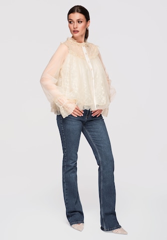 Ombre Blouse in Beige
