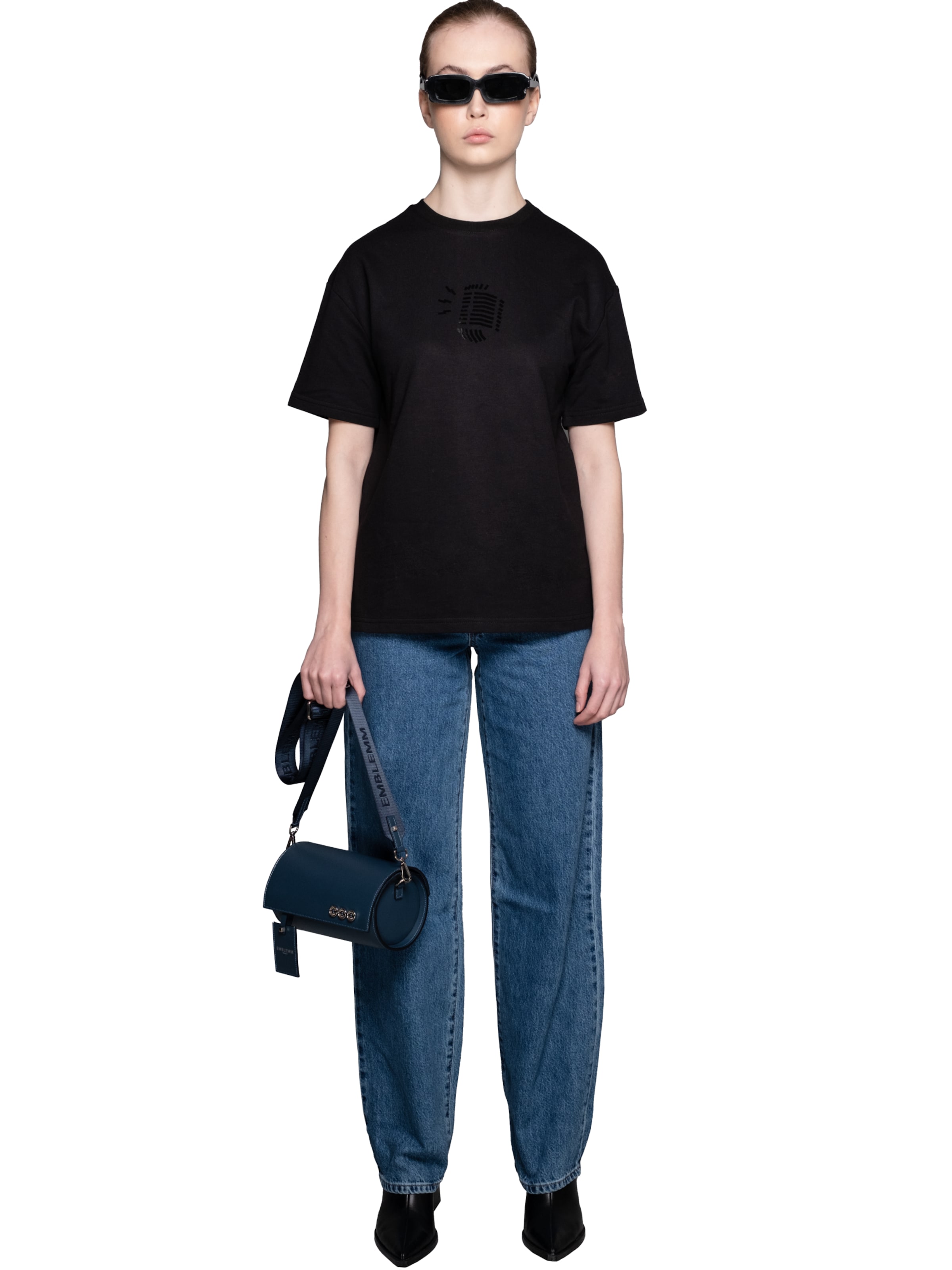 EMBLEMM Schoudertas 'Up My Sleeve Bag' in Blauw