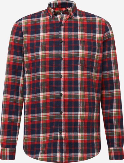 Kronstadt Shirt 'Johan' in dark blue / olive / light green / melon, Item view