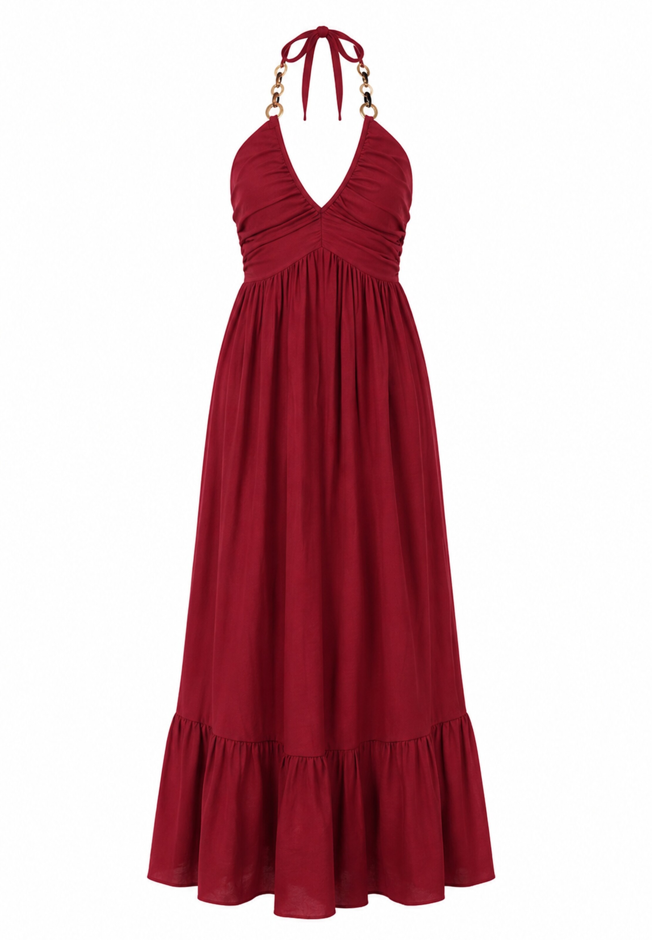 Elara Dress in Red: front