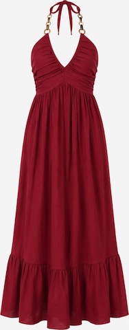 Elara Dress in Red: front