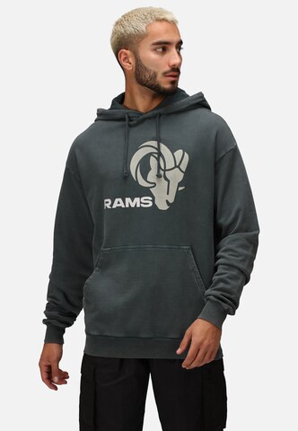 Recovered Sweatshirt 'NFL RAMS MONOCHROME' in Grey: front