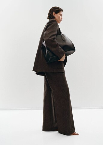 MANGO Wide leg Pleated Pants 'Piper' in Brown