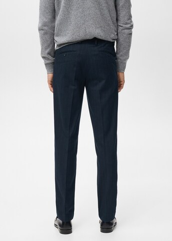 MANGO MAN Regular Pleated Pants 'Brest' in Blue