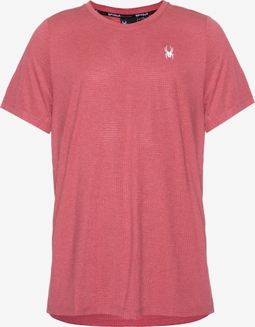 T-Shirt fonctionnel Spyder en rose : devant