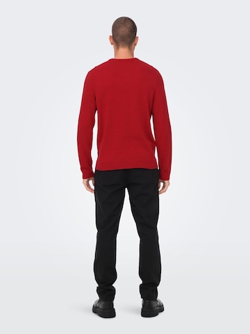 Only & Sons Pullover 'Xmas' i rød