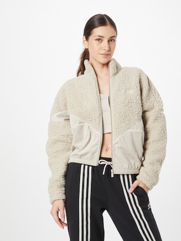 ADIDAS ORIGINALS Fleecová mikina 'Corduroy Fleece Mix' – béžová: přední strana