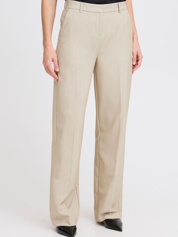 b.young Wide leg Trousers with creases ' BYDanta ' in Brown