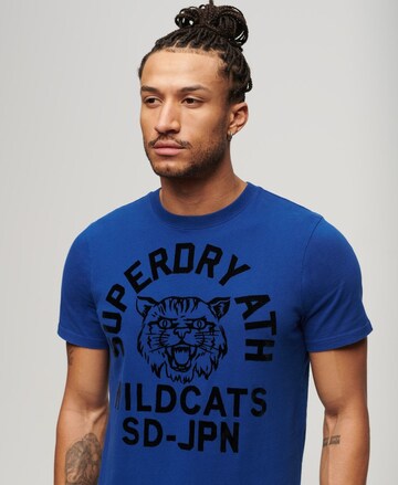 T-Shirt 'Track & Field Athletic' Superdry en bleu