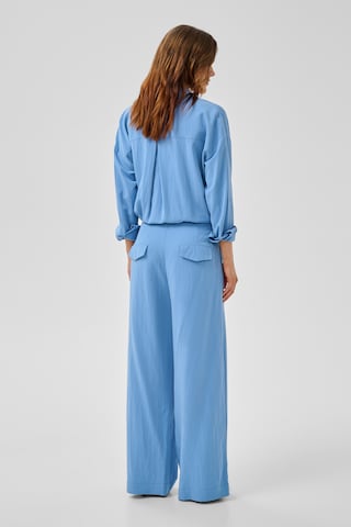 My Essential Wardrobe Wide leg Bandplooibroek 'Zoe' in Blauw
