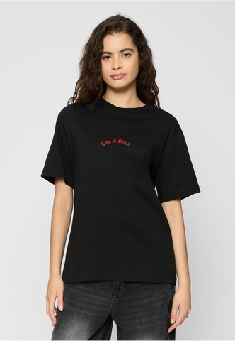Miss Tee Shirt 'Love Is Blind' in Black: front