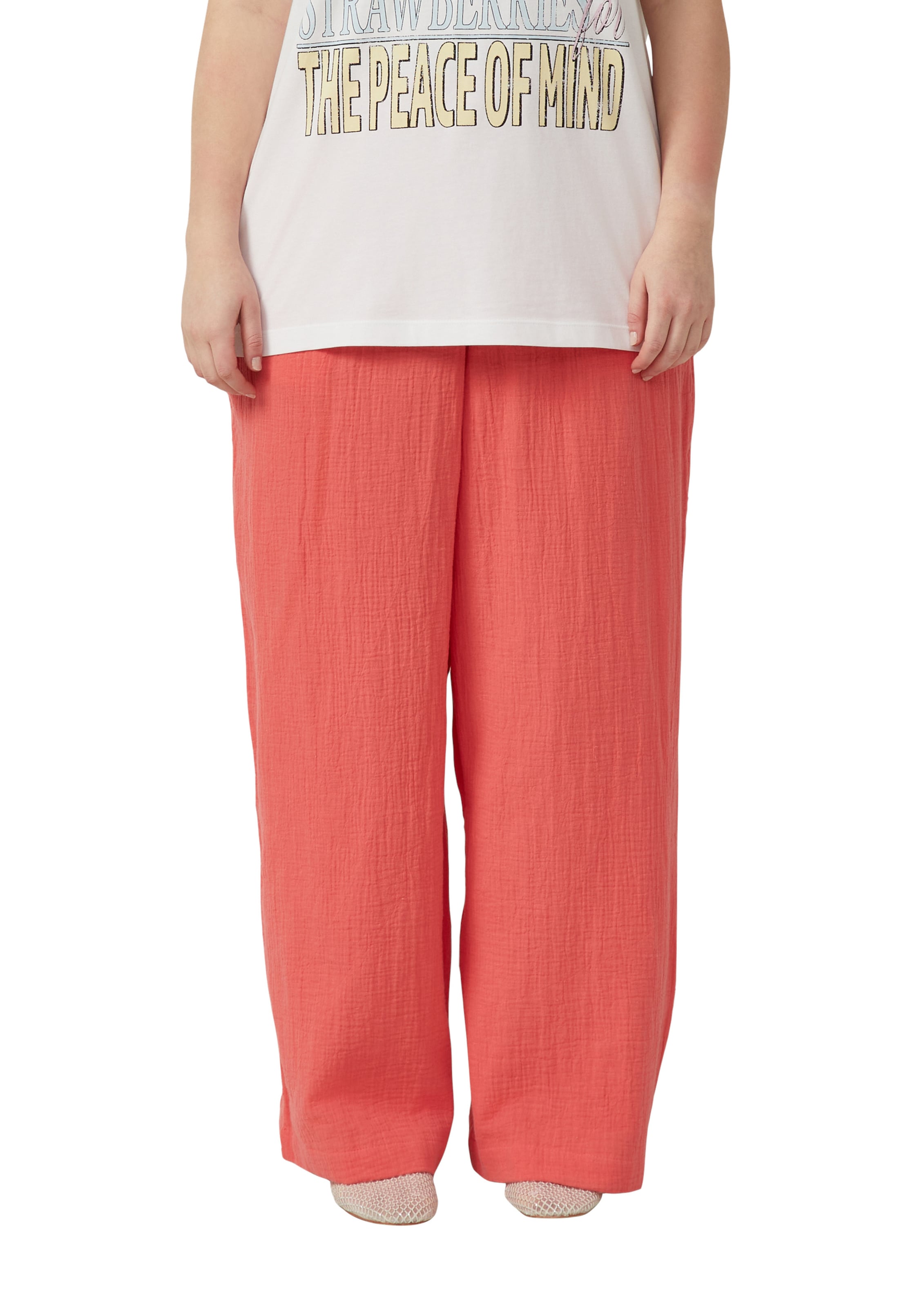 QS Wide leg Broek in Rood