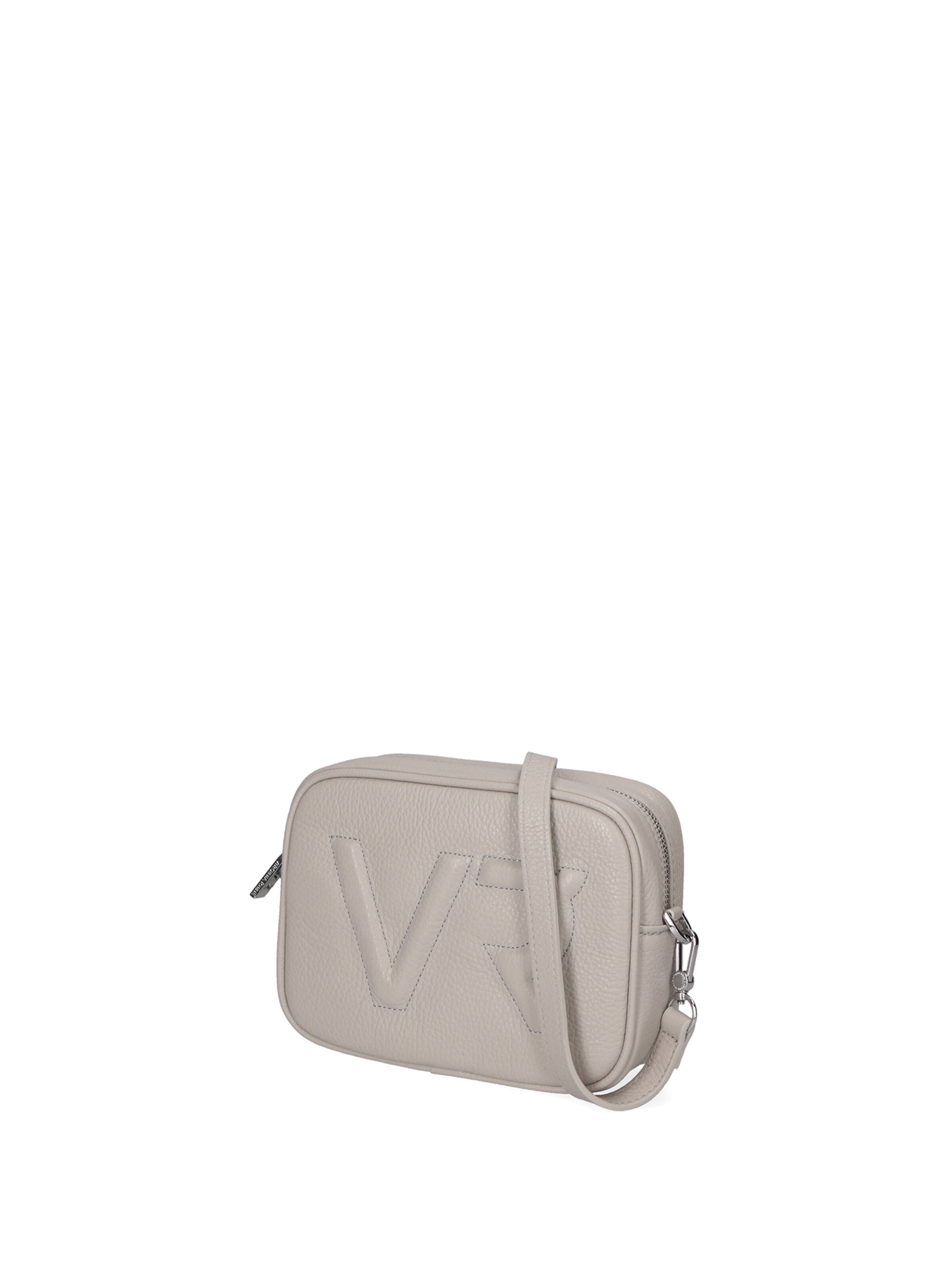 Borsa a tracolla 'Borsa a Tracolla Donna Pelle Virginia Rhinè Zip' di Virginia Rhinè in grigio