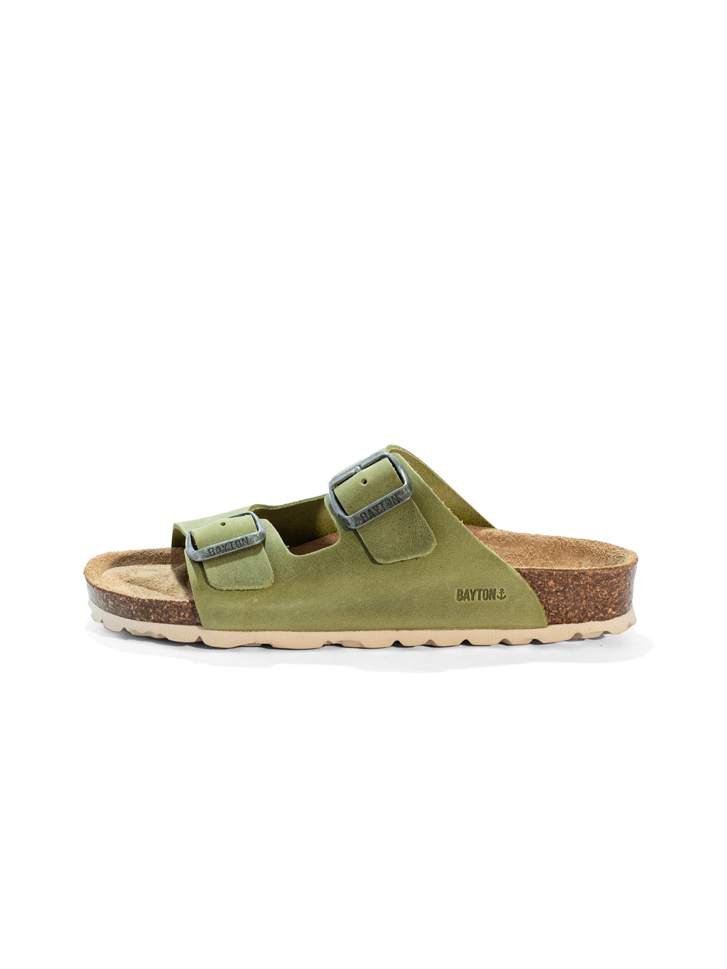 Bayton Sandal 'Atlas' in Green: front