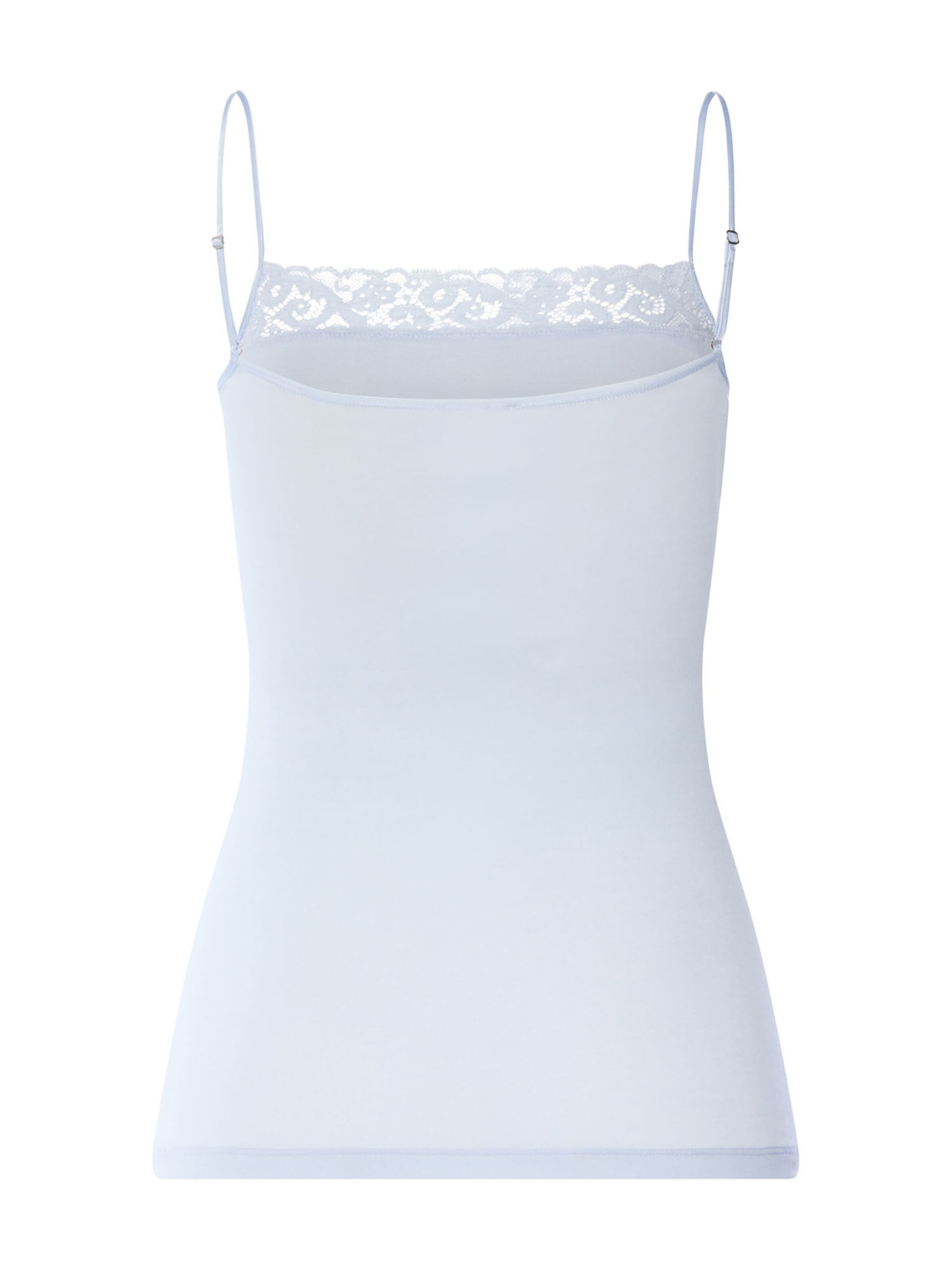 Hanro Spaghettitop ' Moments ' in Blau: Vorderseite