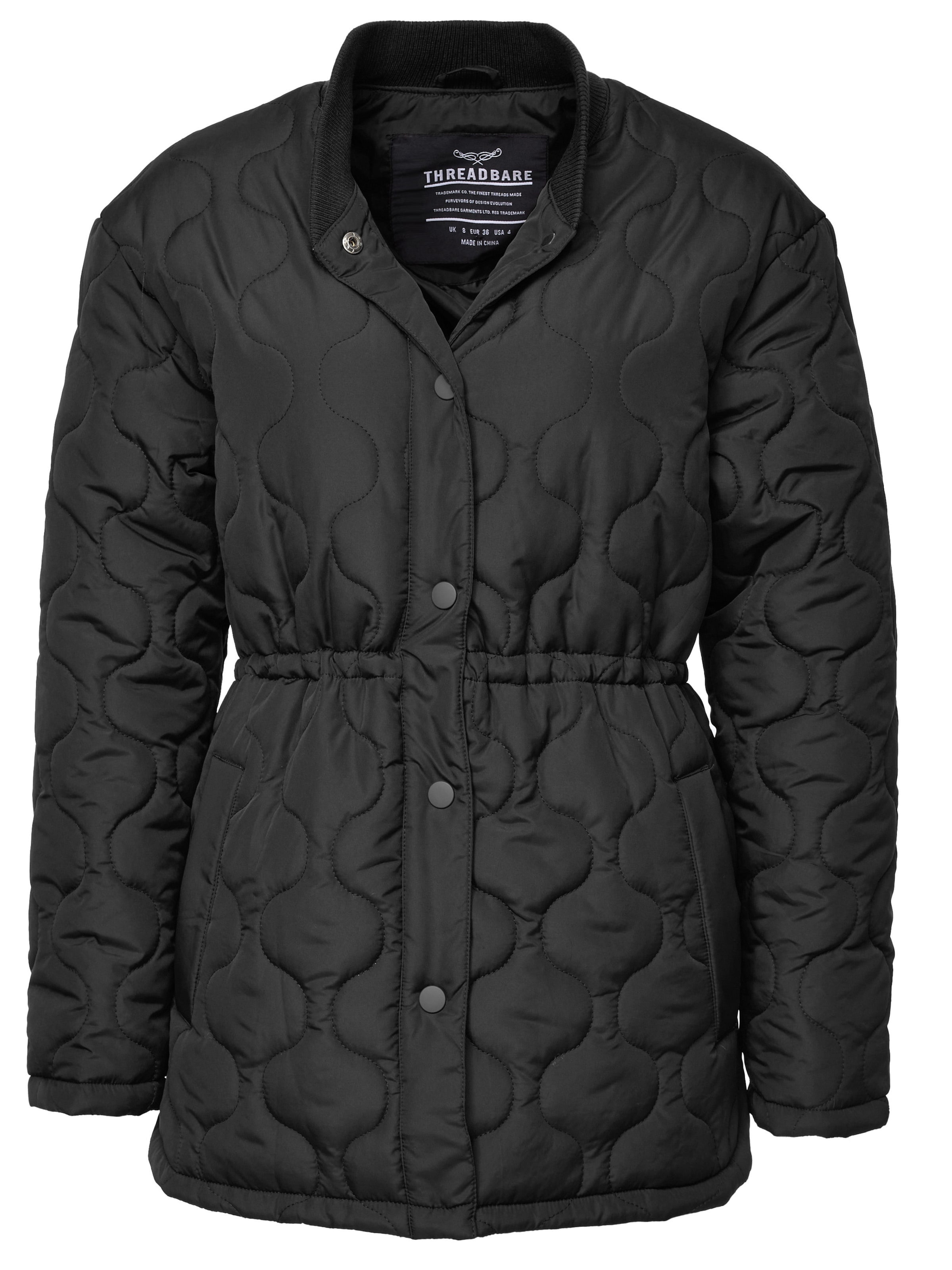 Threadbare Winterjacke 'Juliet' in Schwarz: Vorderseite