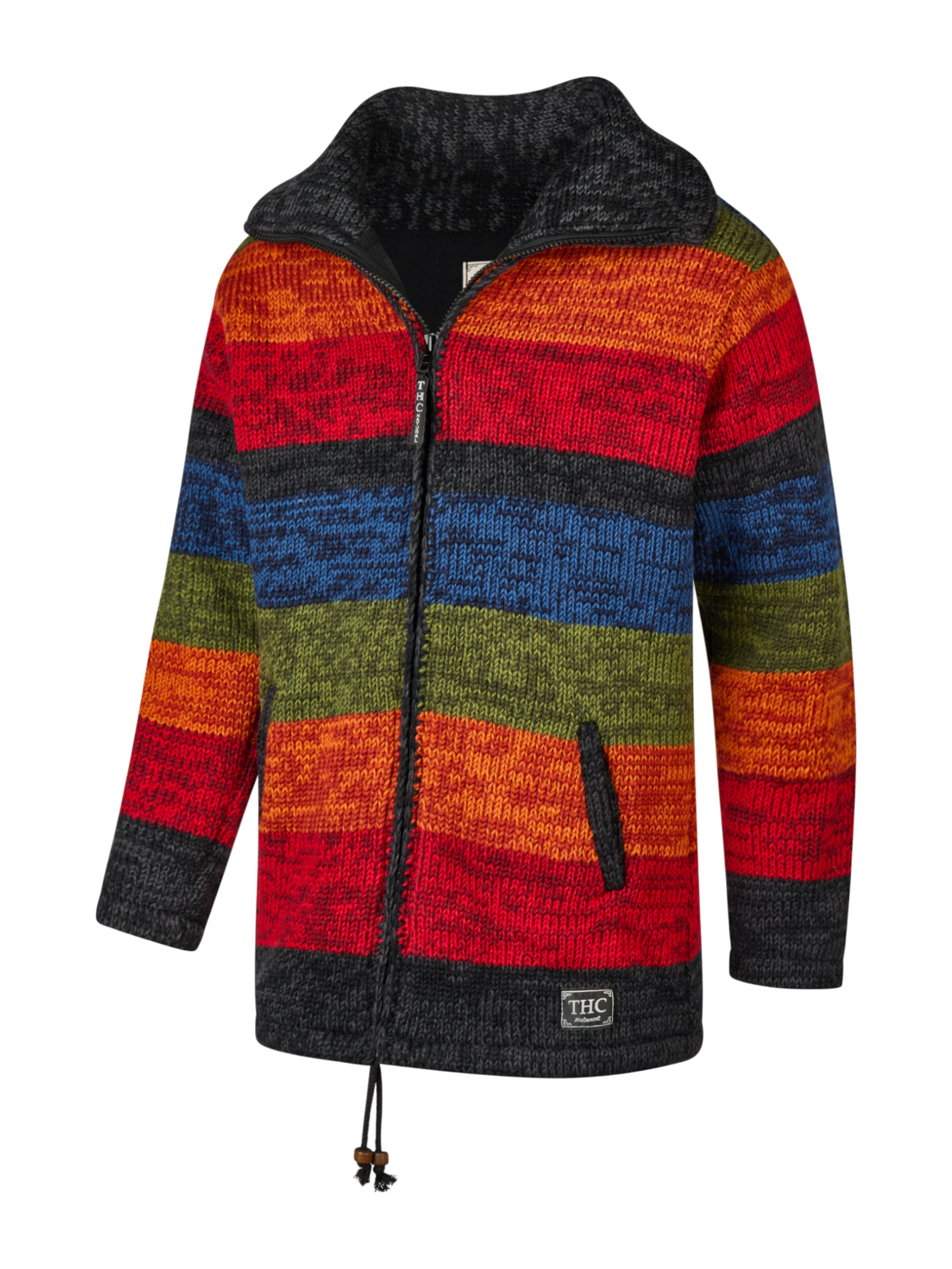 THC Natural Line Knitted Coat '903' in Mixed colors
