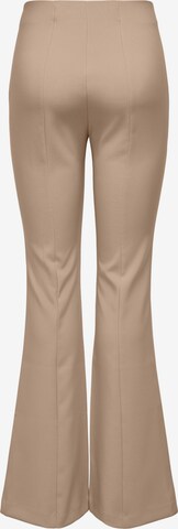 ONLY Flared Trousers with creases 'ASTRID' in Beige