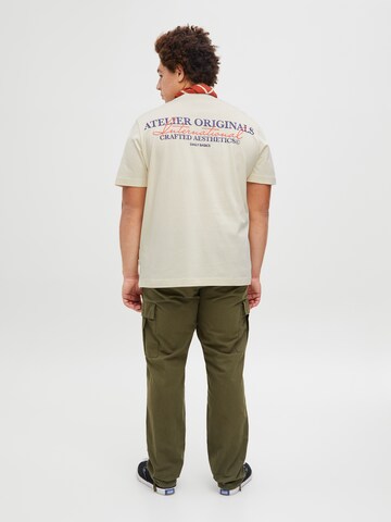 balta Jack & Jones Plus Marškinėliai 'JORIslington'