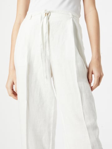 ESPRIT Wide leg Παντελόνι με τσάκιση σε λευκό