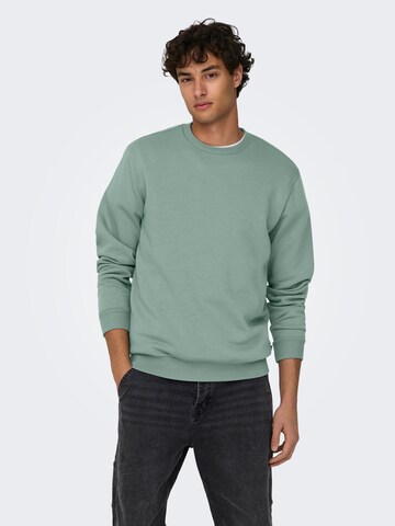 Only & Sons Regular Fit Sweatshirt 'ONSCeres' in Grün: Vorderseite