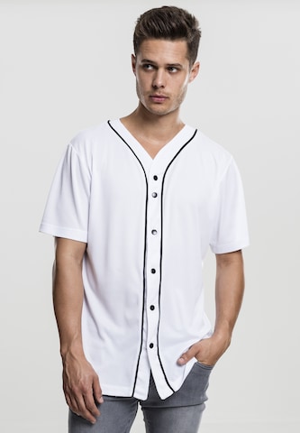 Urban Classics Regular fit Button Up Shirt 'Baseball' in White: front