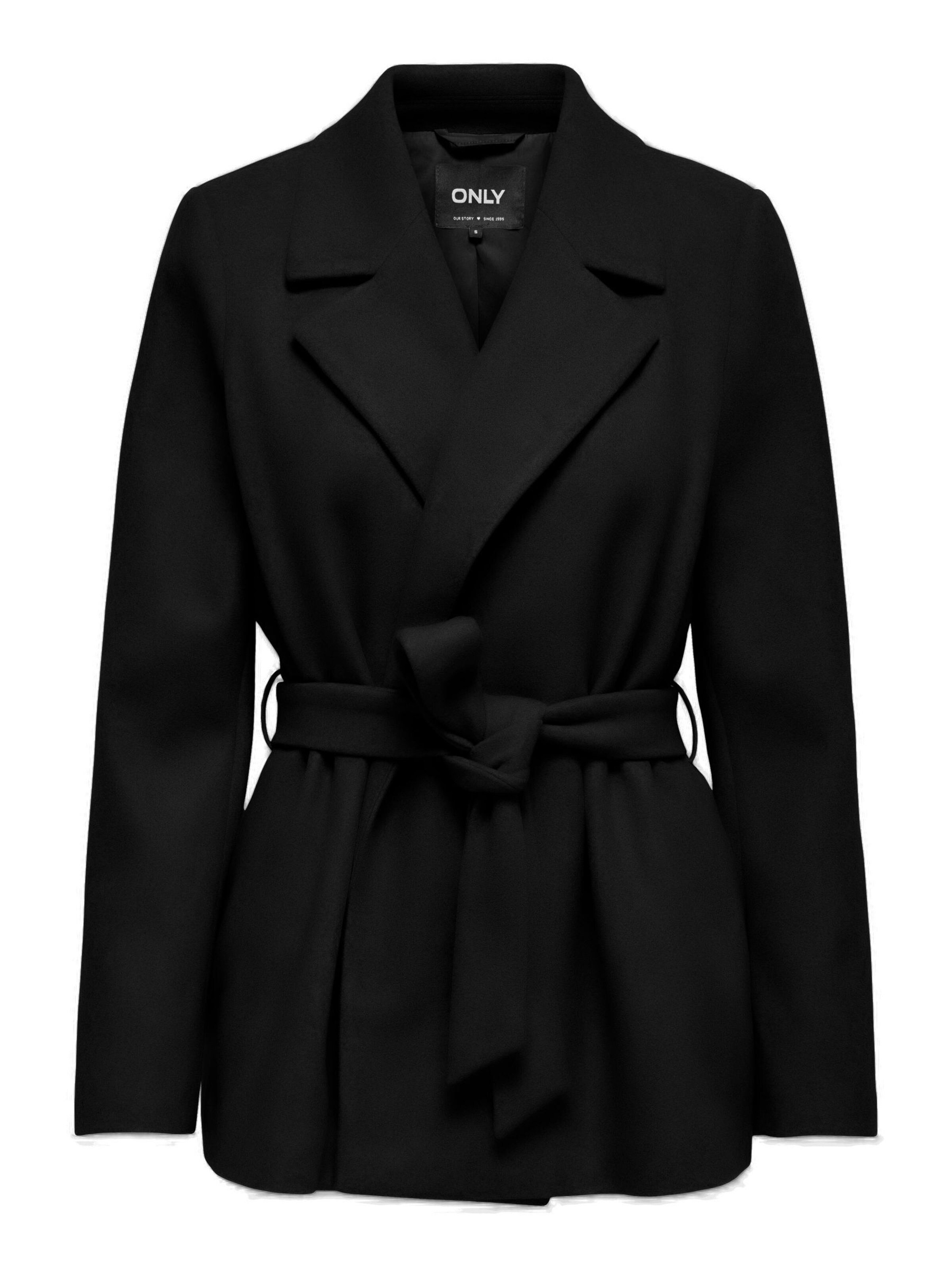 ONLY Between-Seasons Coat 'ONLAlvilda' in Black: front