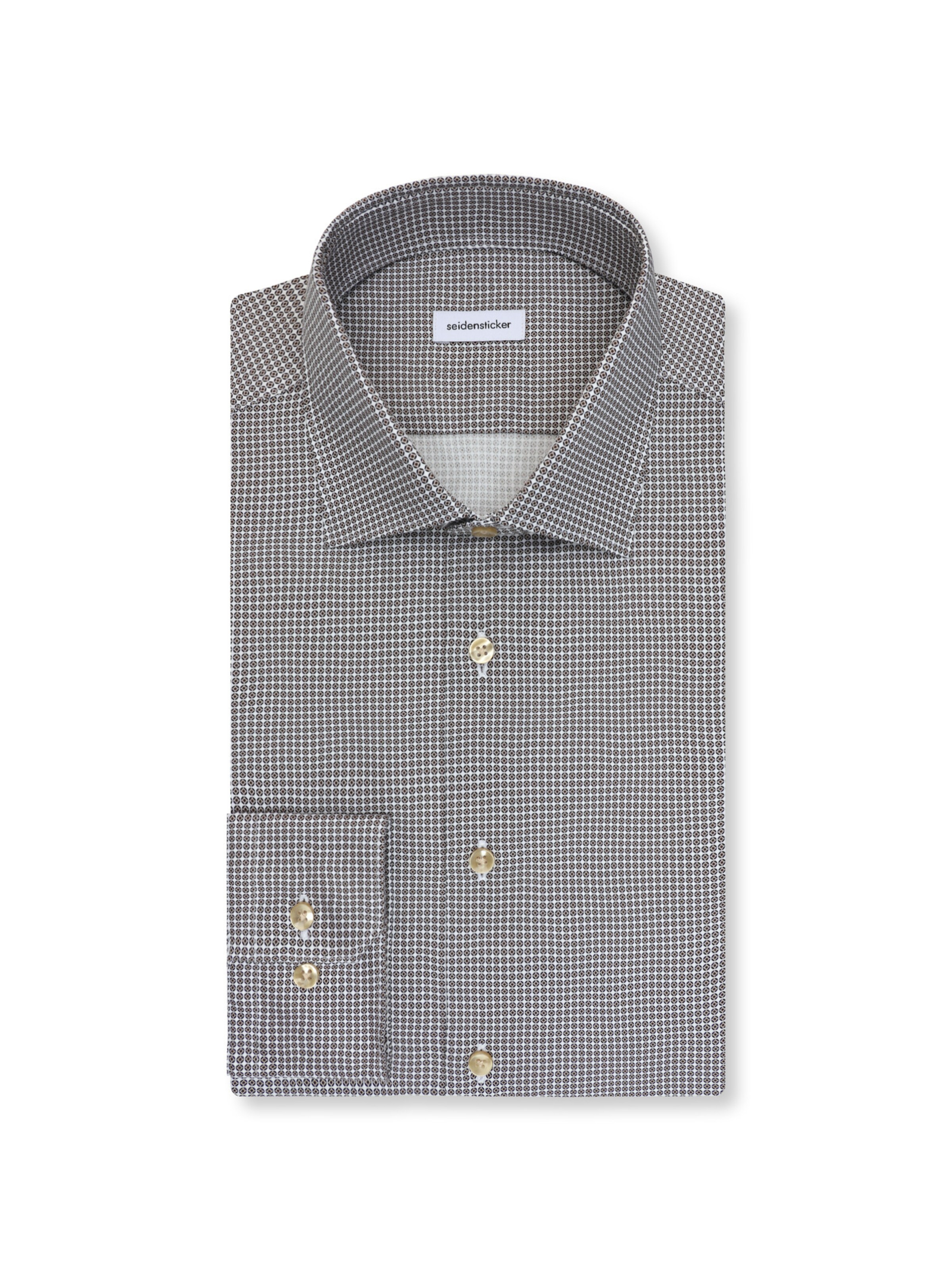 SEIDENSTICKER Slim fit Business shirt 'Schwarze Rose' in Beige