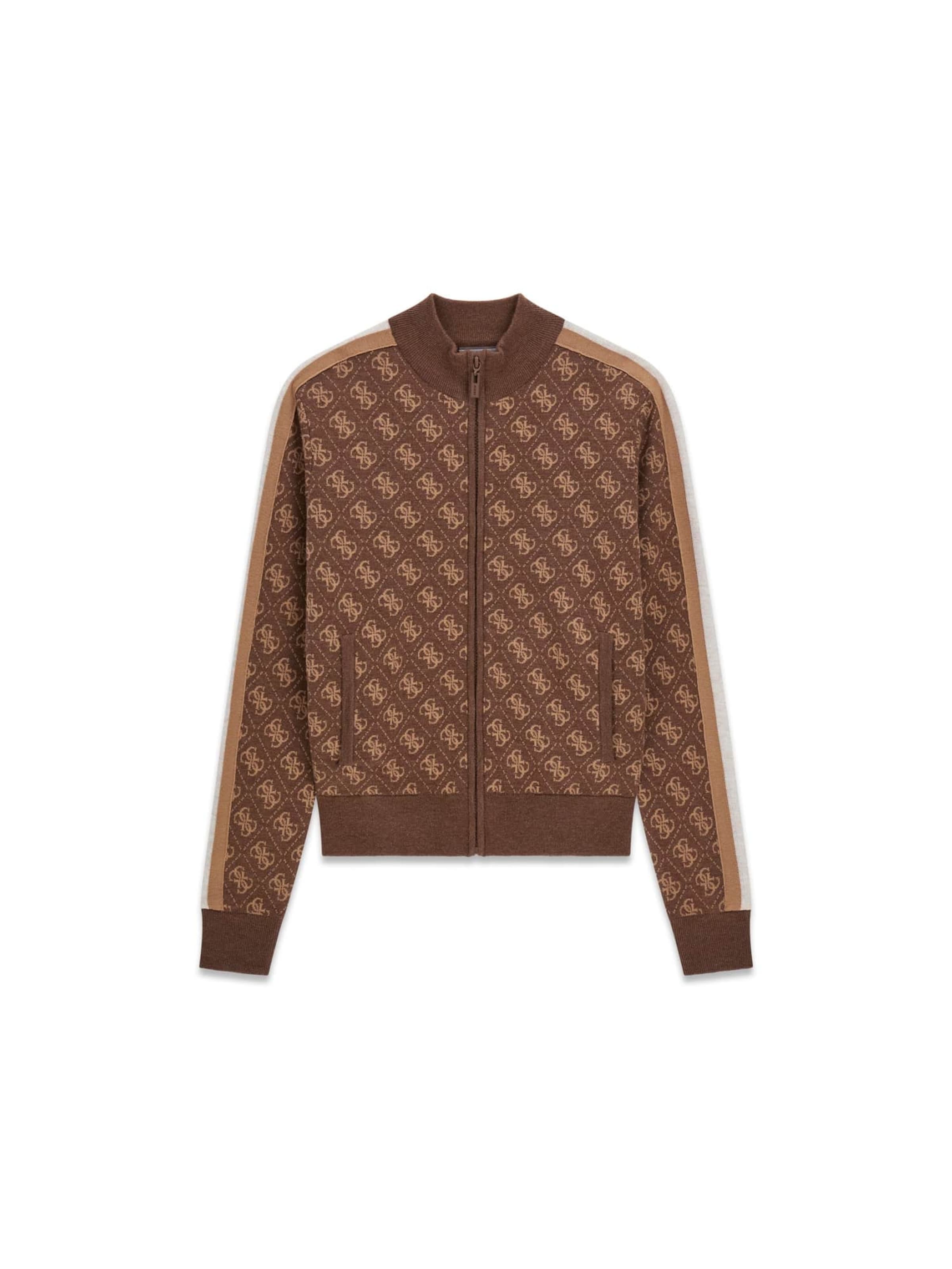 GUESS Strickjacke in Braun: Vorderseite
