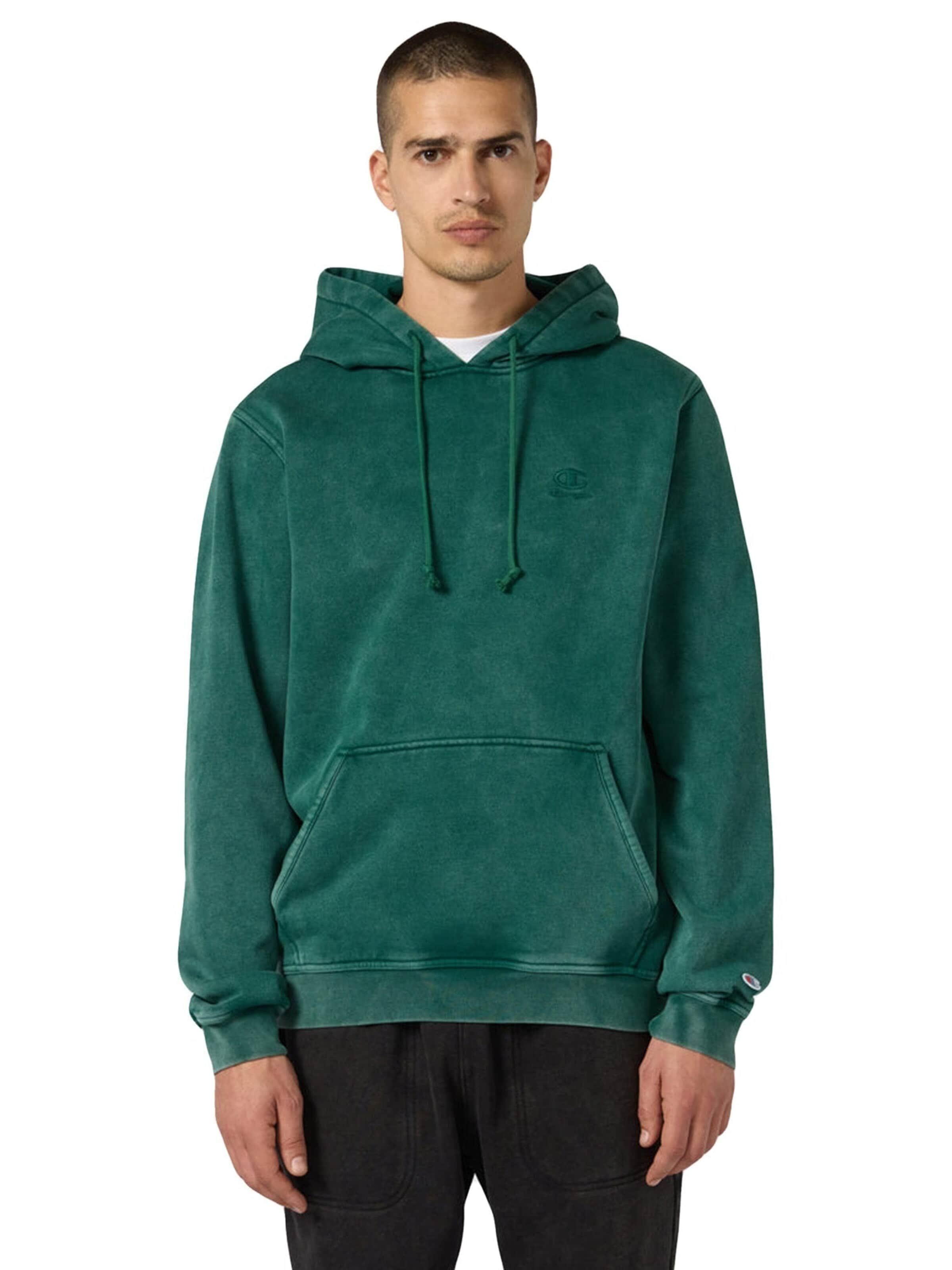 Felpa 'HOODED SWEATSHIRT FADED GREEN' di Champion in verde: frontale