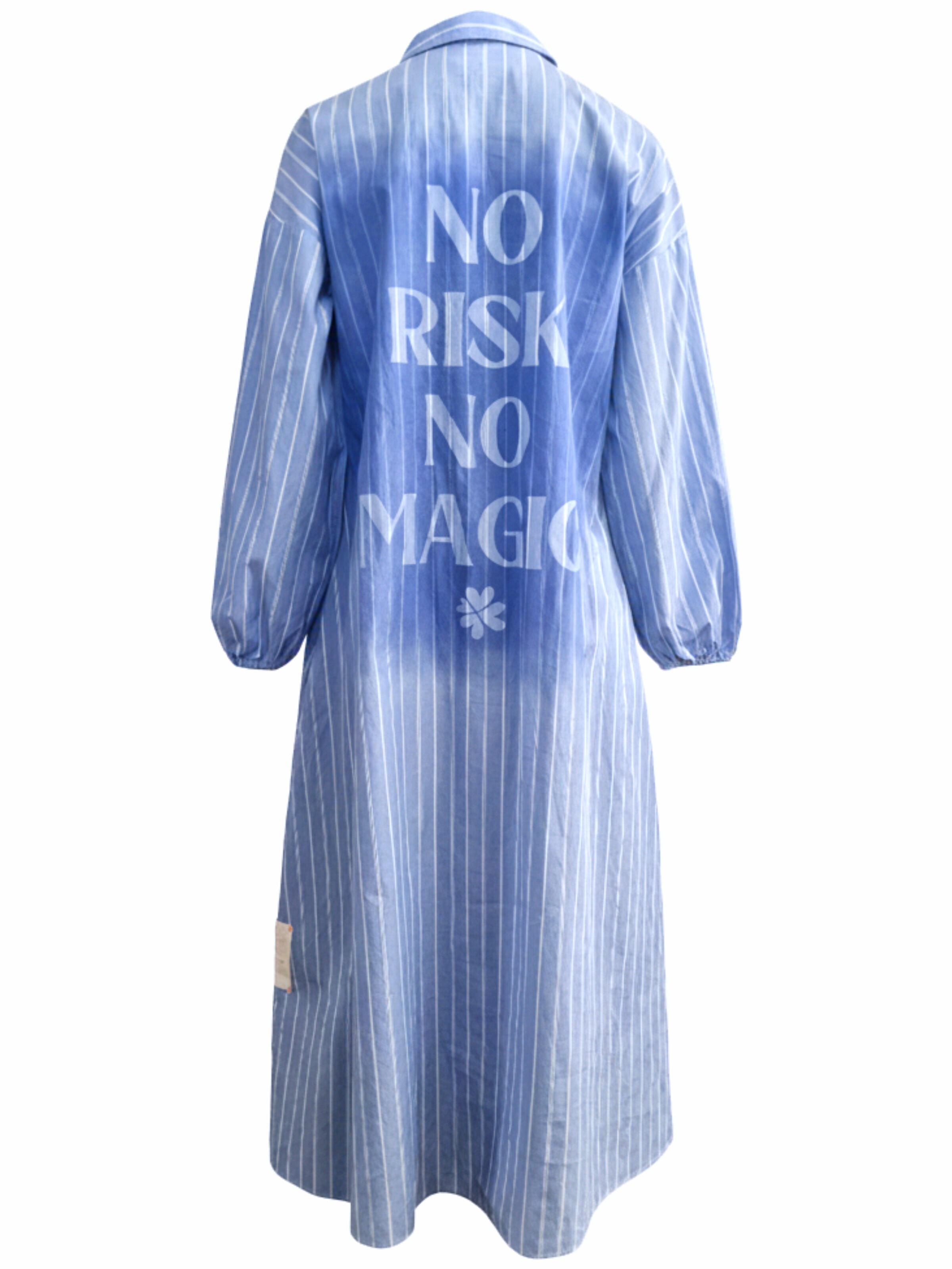 LIKS. Munich Oversized jurk 'No Risk No Magic' in Blauw