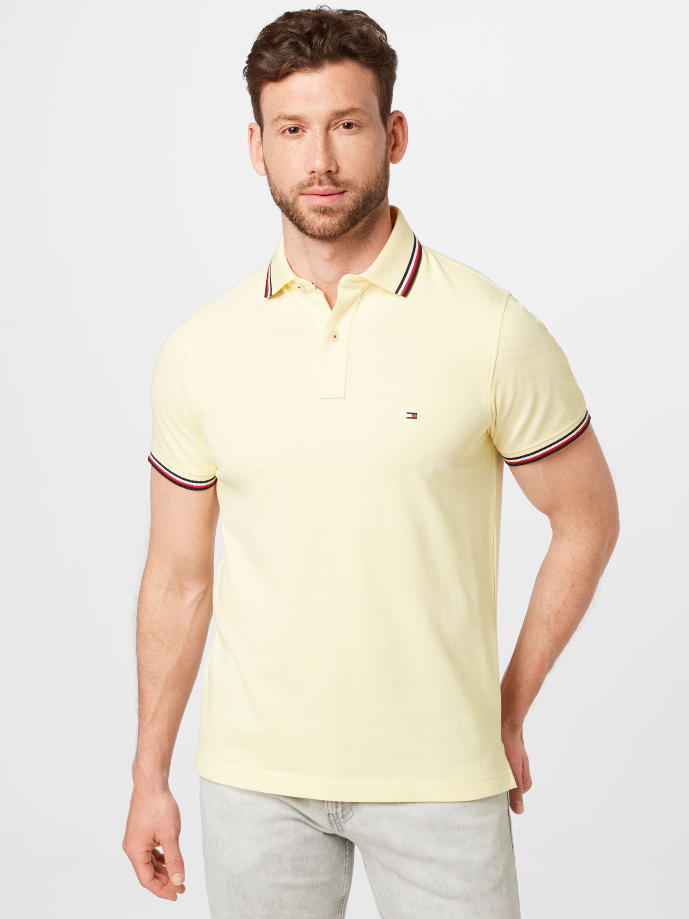Männer Große Größen TOMMY HILFIGER Poloshirt in Pastellgelb - HH80169 Männer Große Größen TOMMY HILFIGER Poloshirt in Pastellgelb - HH80169