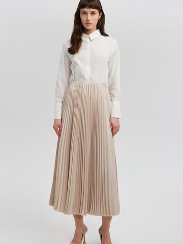 Jupe 'Pleated Skirt' Touché Privé en beige
