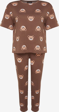 Trendyol Curve Pajama in Brown: front